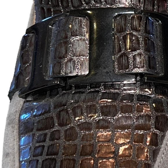 Like New DONALD J. PLINER Caresse Gray Taupe Suede Pump Buckle Loafers S… - Picture 7 of 10